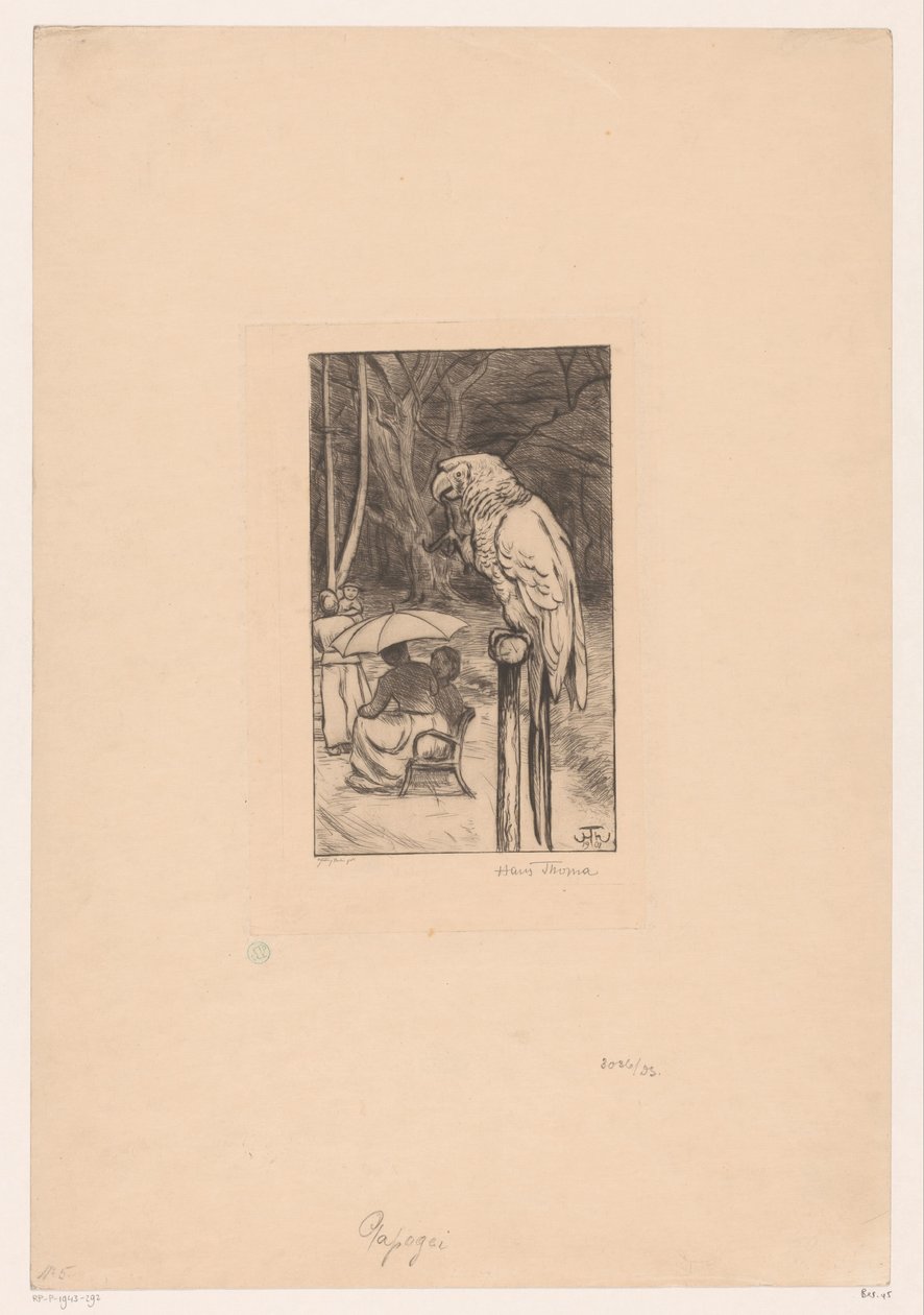 Pappagallo e quattro figure da Hans Thoma