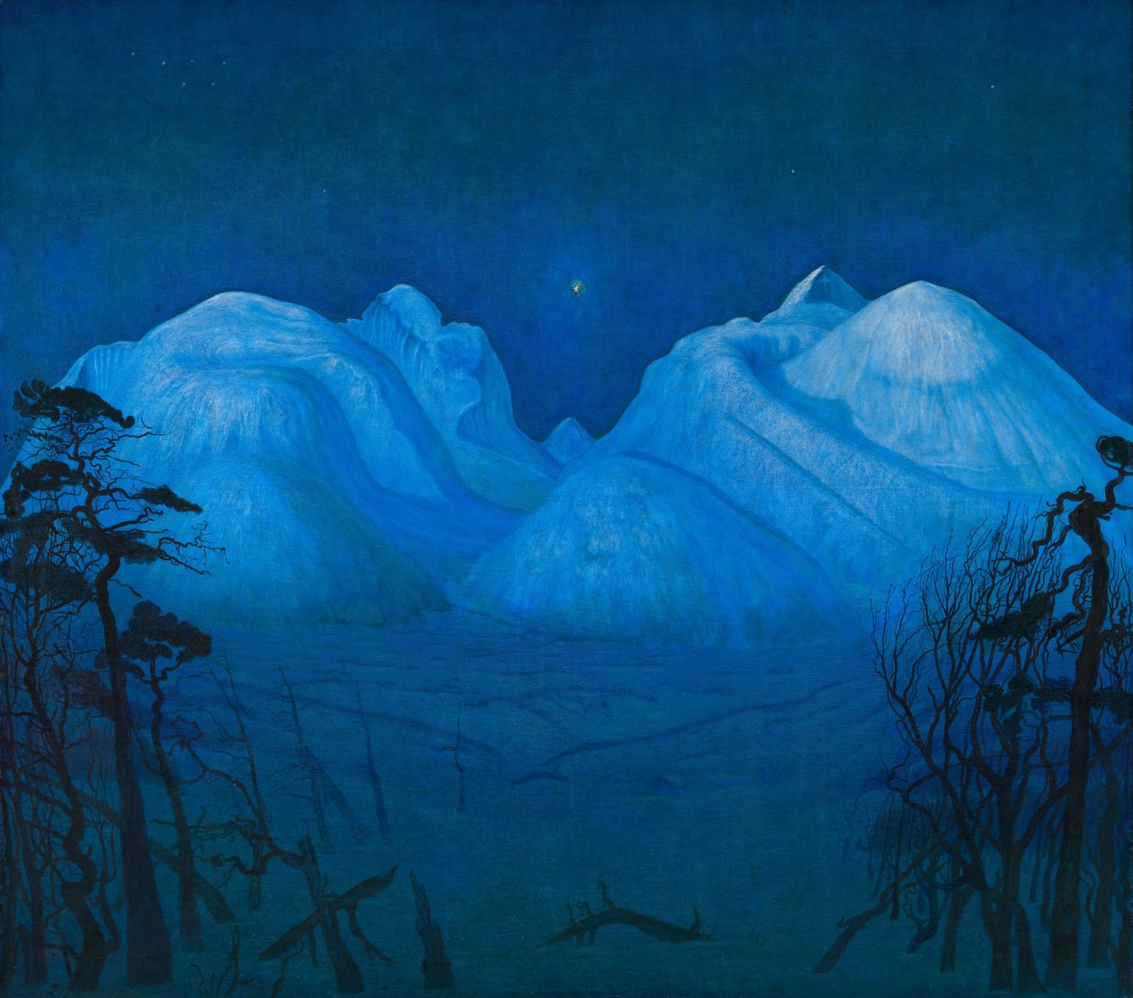 Notte Invernale in Montagna da Harald Oscar Sohlberg
