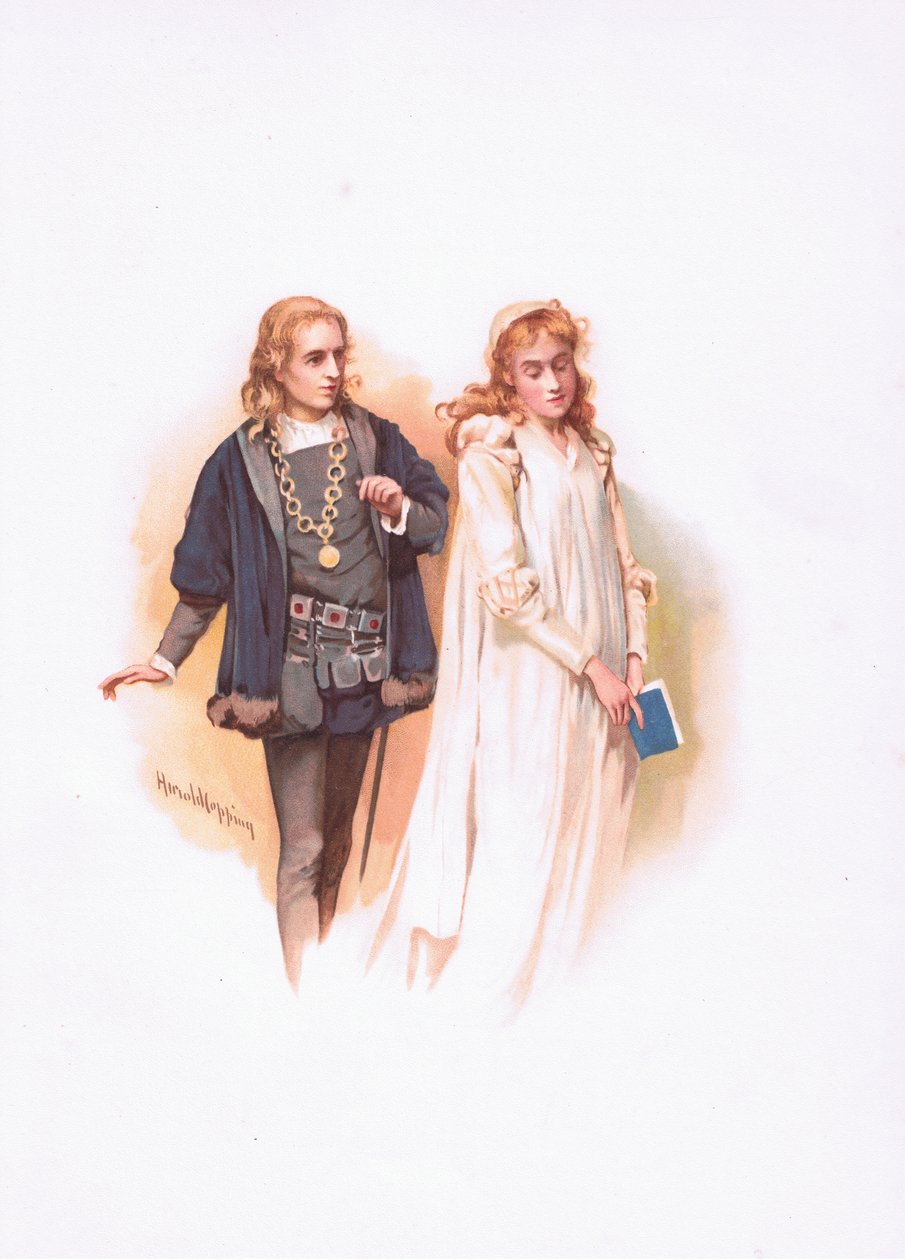Amleto e Ofelia (illustrazione da Amleto) da Harold Copping