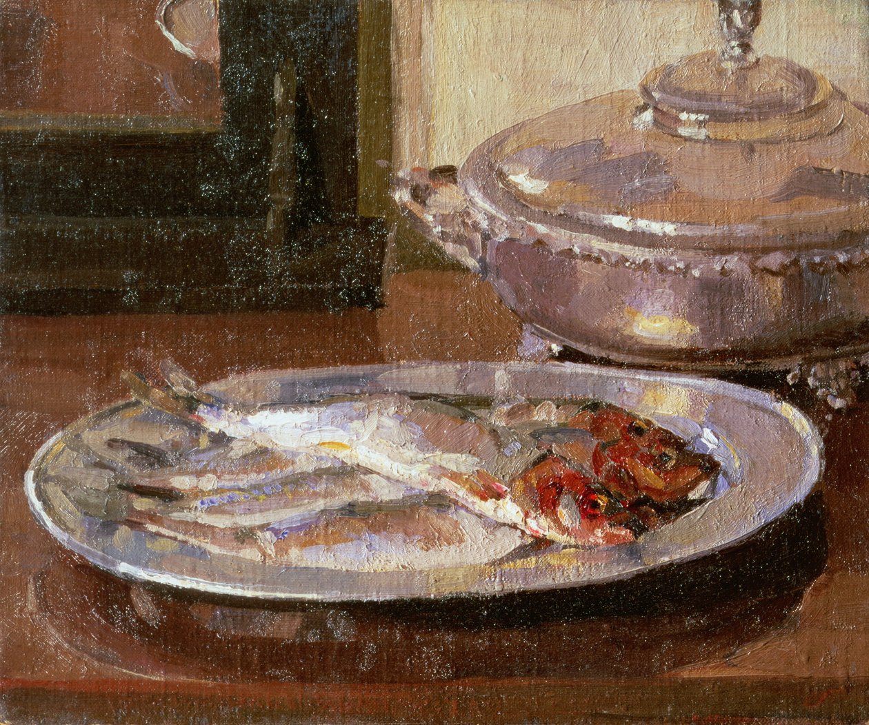 Pesce su un Piatto da Harold Gilman