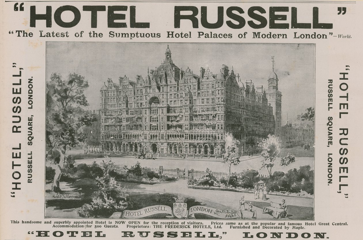 Hotel Russell, Russell Square, Londra da Harold Oakley