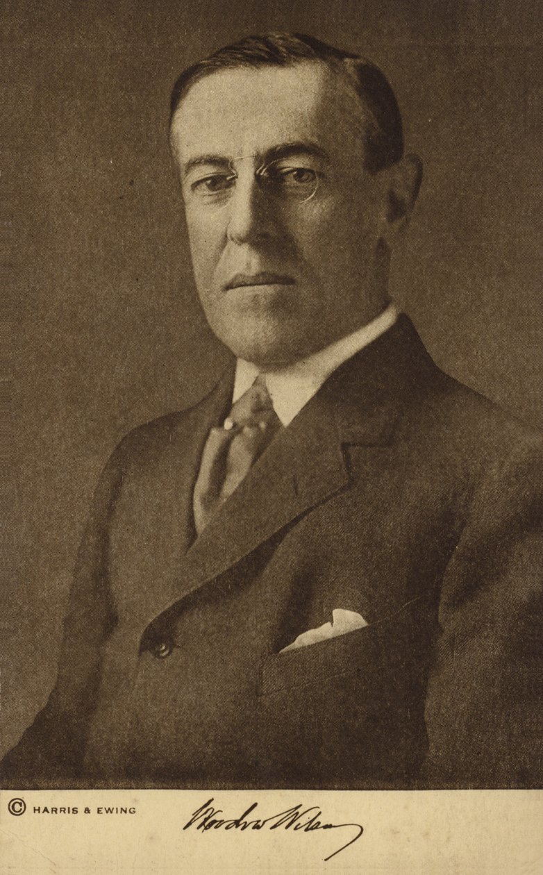 Woodrow Wilson (foto b/n) da Harris & Ewing