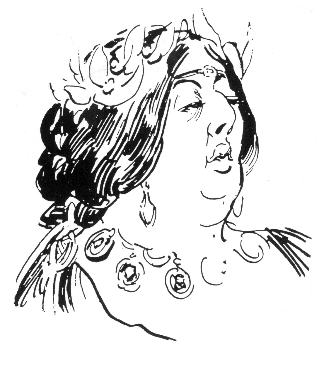 Ritratto di Jane Francesca Agnes Wilde come Madame de Recamier da Harry Furniss