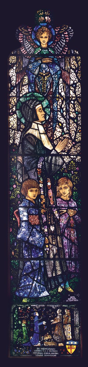 La beata Julie con due bambini da Harry Clarke