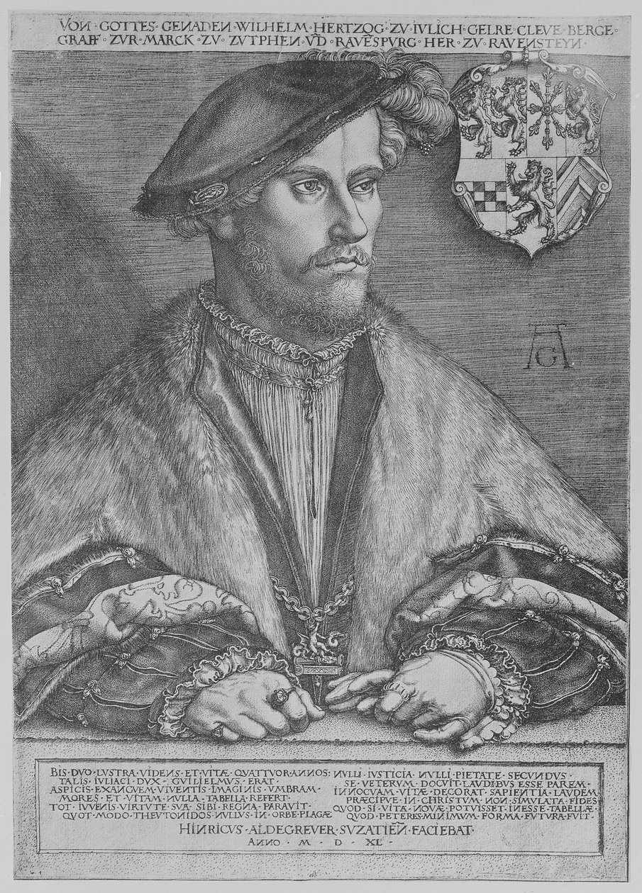 Duca Guglielmo V di Cleve, 1540 da Heinrich Aldegrever