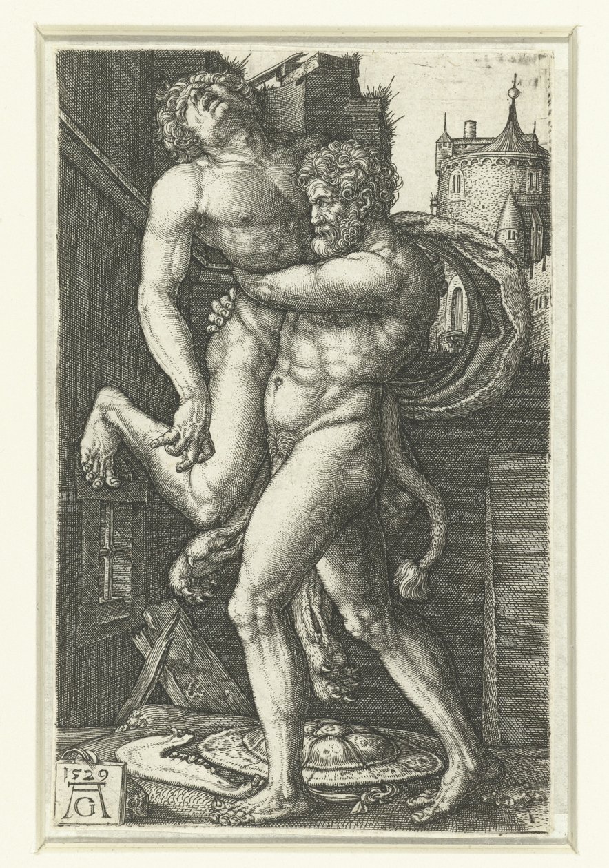 Ercole e Anteo da Heinrich Aldegrever