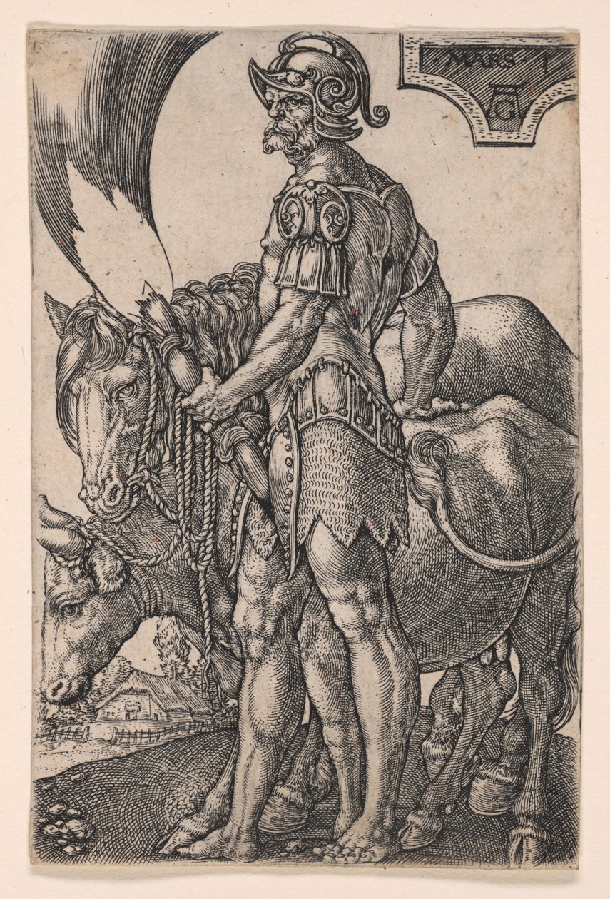 Marte, da Le sette divinità planetarie da Heinrich Aldegrever