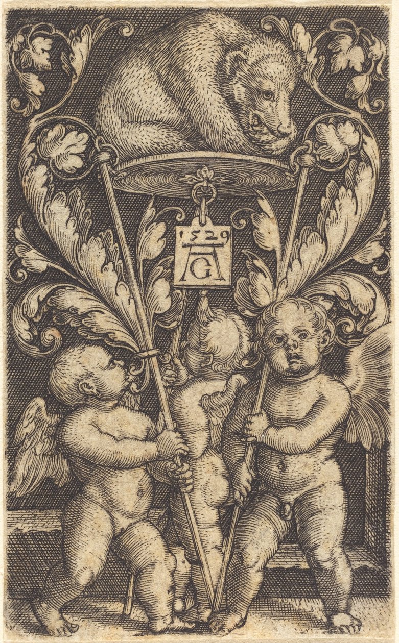 Tre cupidi e un orso da Heinrich Aldegrever