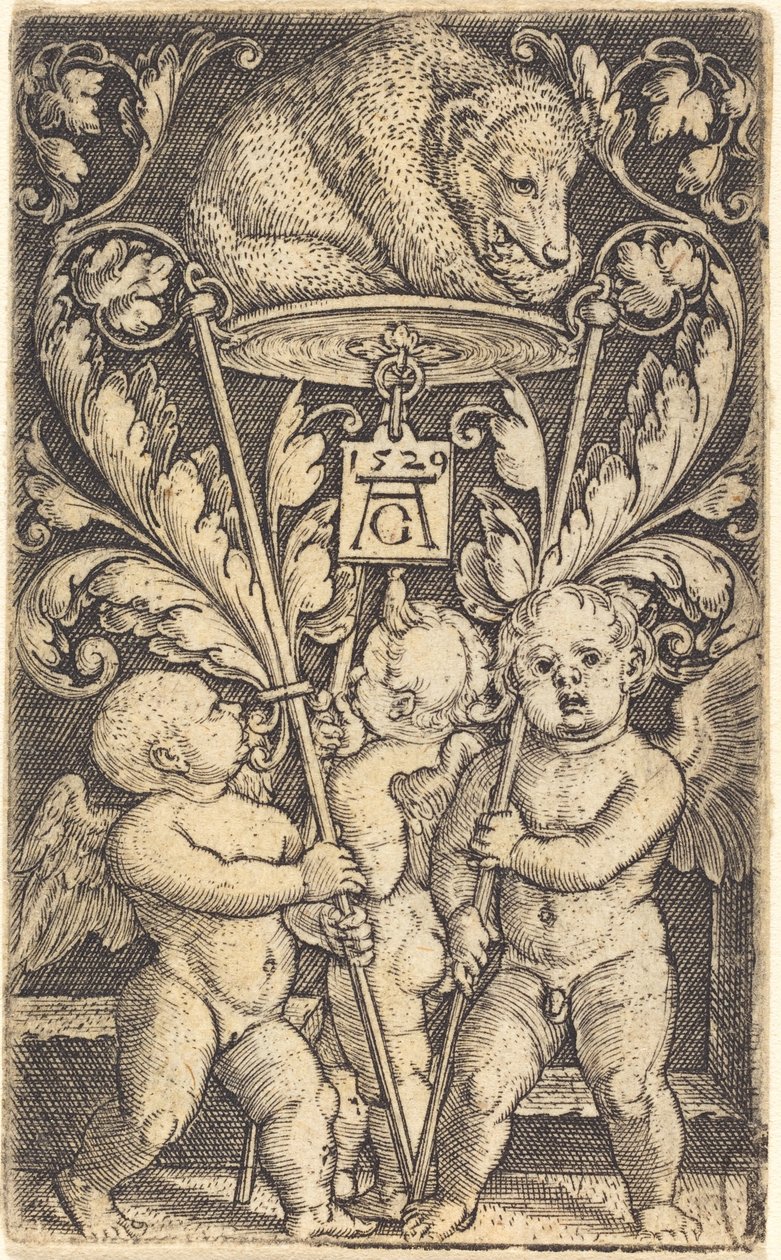 Tre cupidi e un orso da Heinrich Aldegrever
