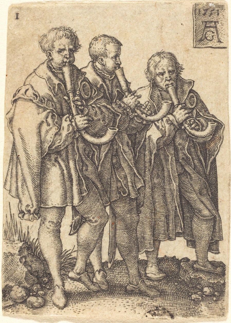 Tre musicisti da Heinrich Aldegrever