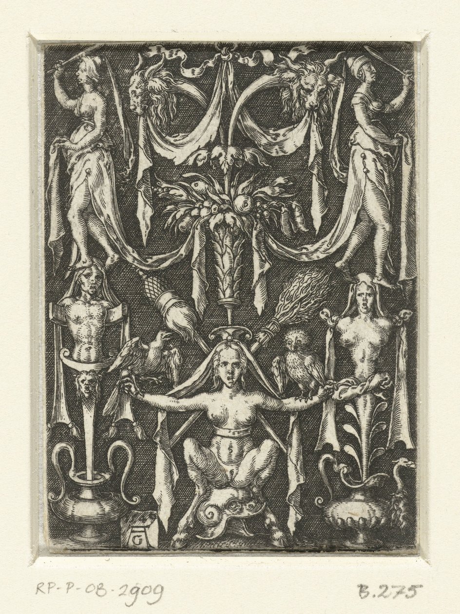 Decorazione piatta con grottesche da Heinrich Aldegrever