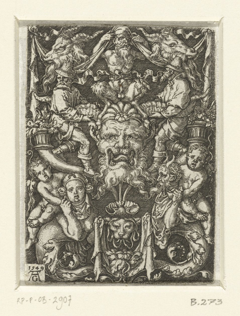 Decorazione piatta con grottesche da Heinrich Aldegrever