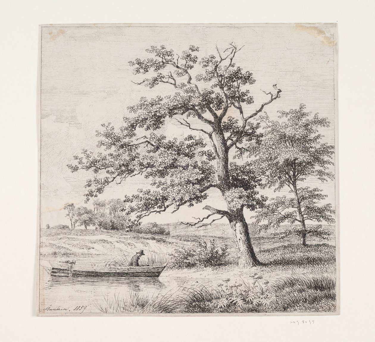 Querce presso un lago da Heinrich Buntzen