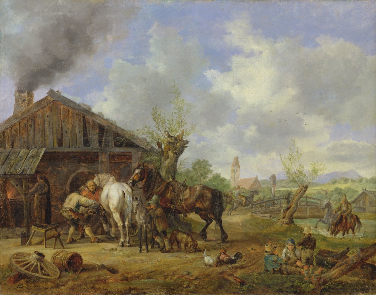 Il Fabbro del Villaggio, 1826 da Heinrich Burkel