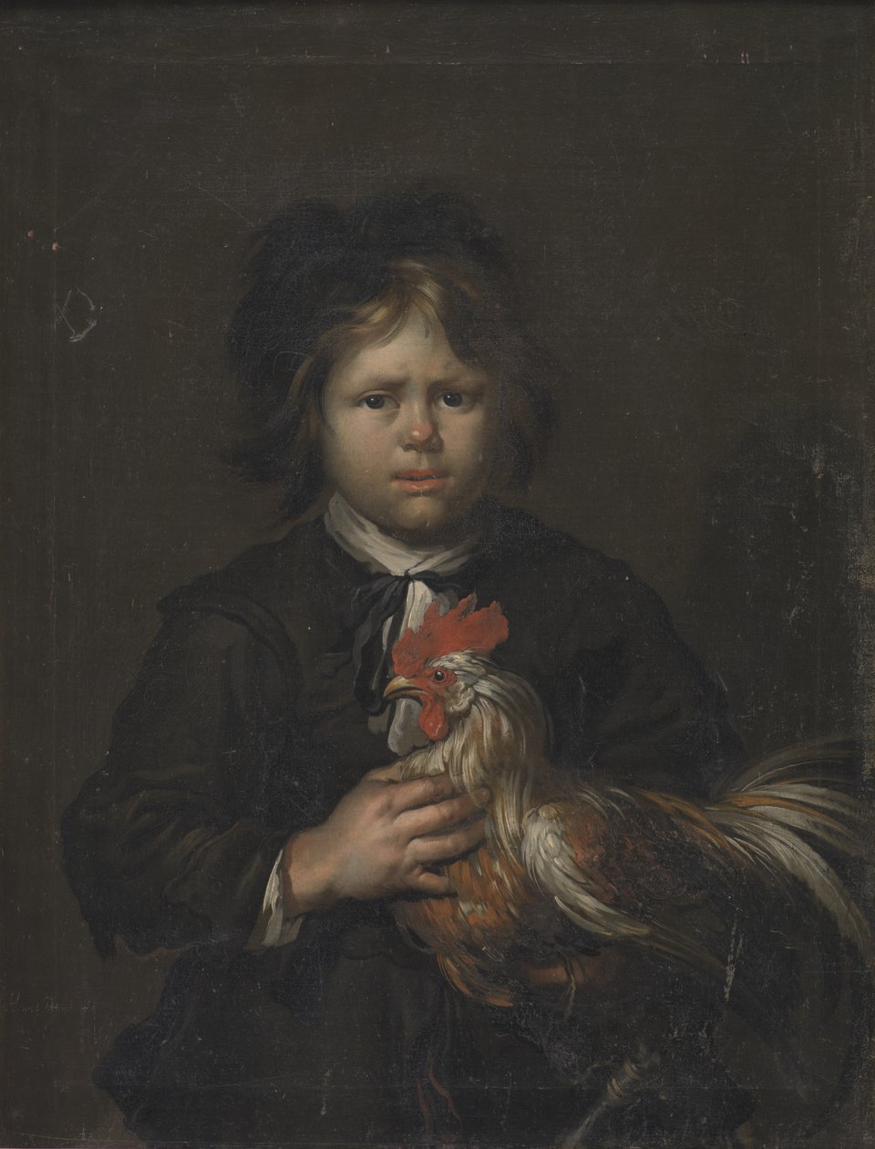 Un ragazzo di campagna con un gallo da Heinrich Dittmers