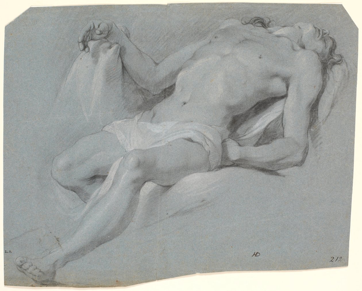 Modello maschile sdraiato; studio per Pietà? da Heinrich Dittmers