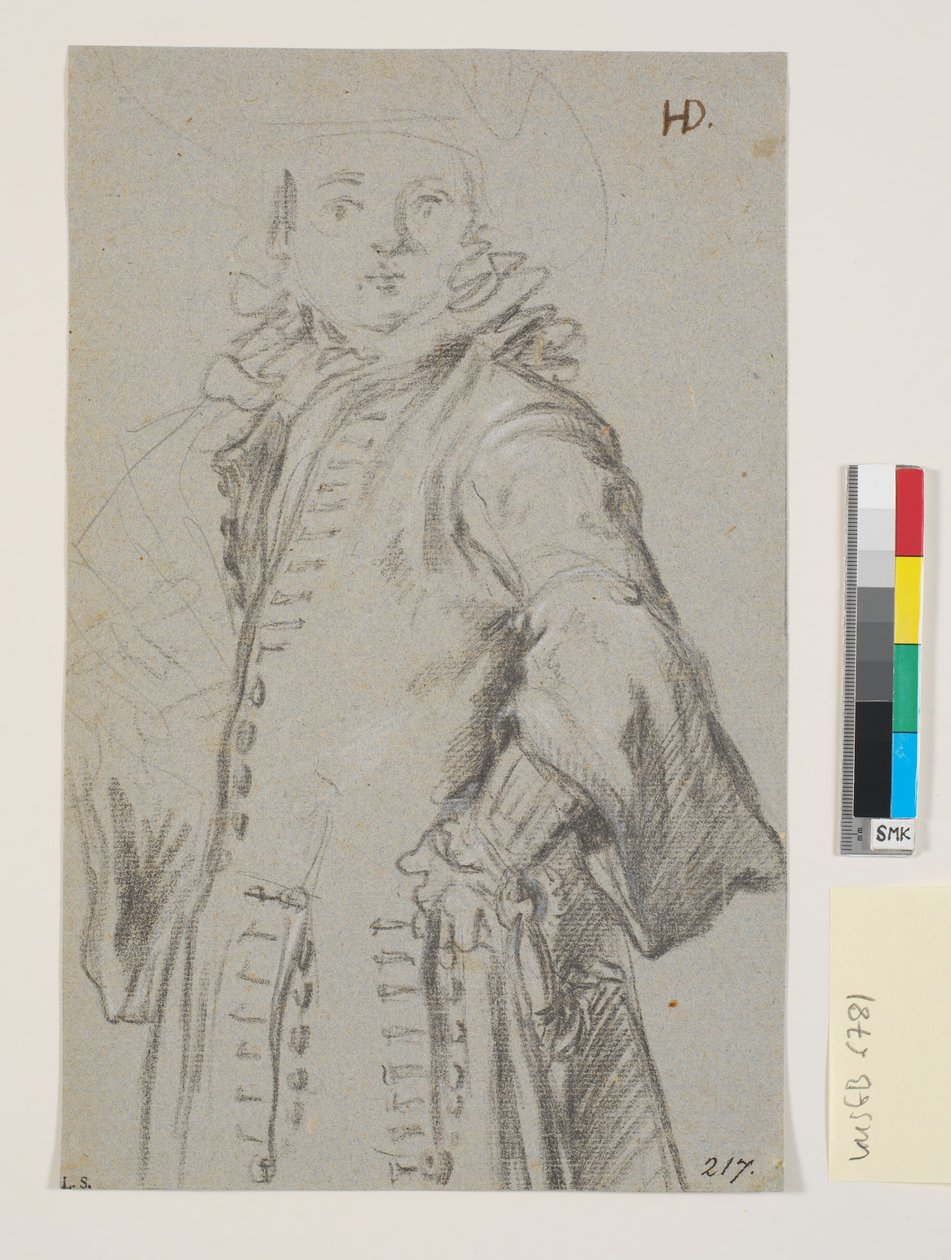 Studio per un ritratto maschile, figura a 3/4 da Heinrich Dittmers