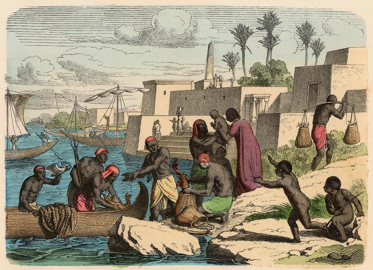 Antico Egitto: pesca da Heinrich Leutemann