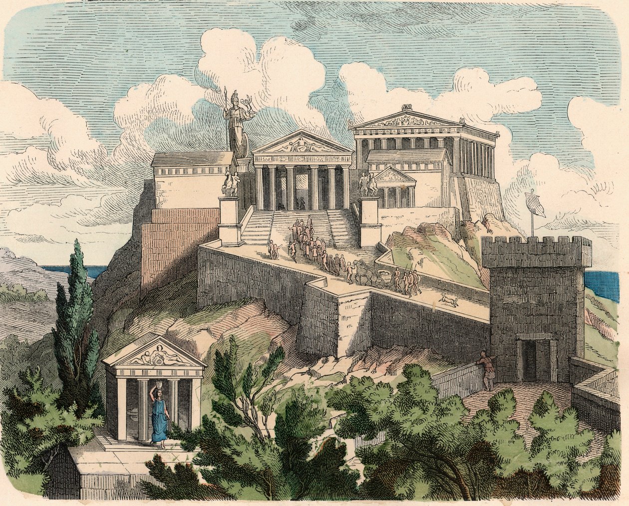 Antica Grecia: Atene, Acropoli - Partenone da Heinrich Leutemann