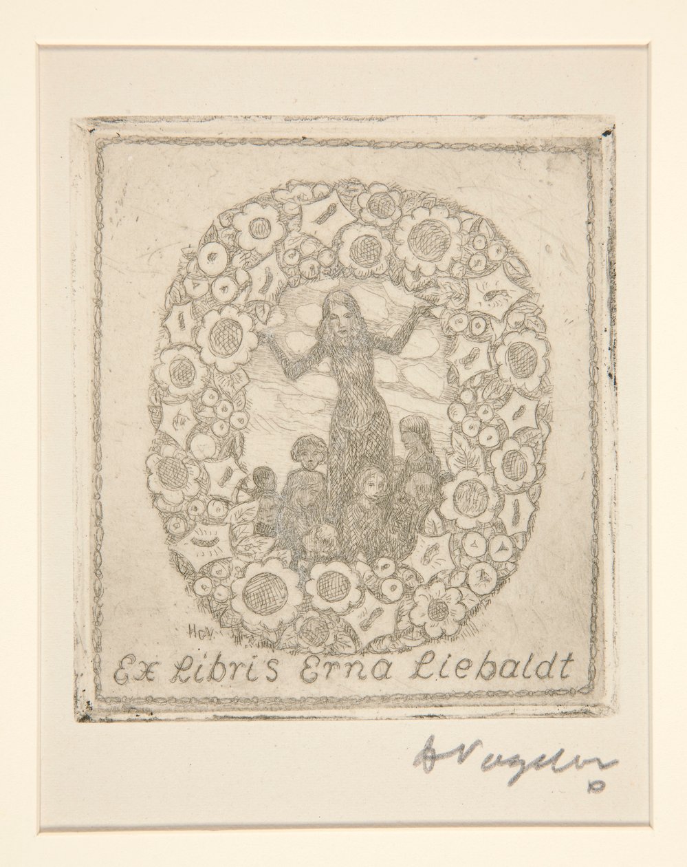 Ex Libris Erna Liebaldt da Heinrich Vogeler