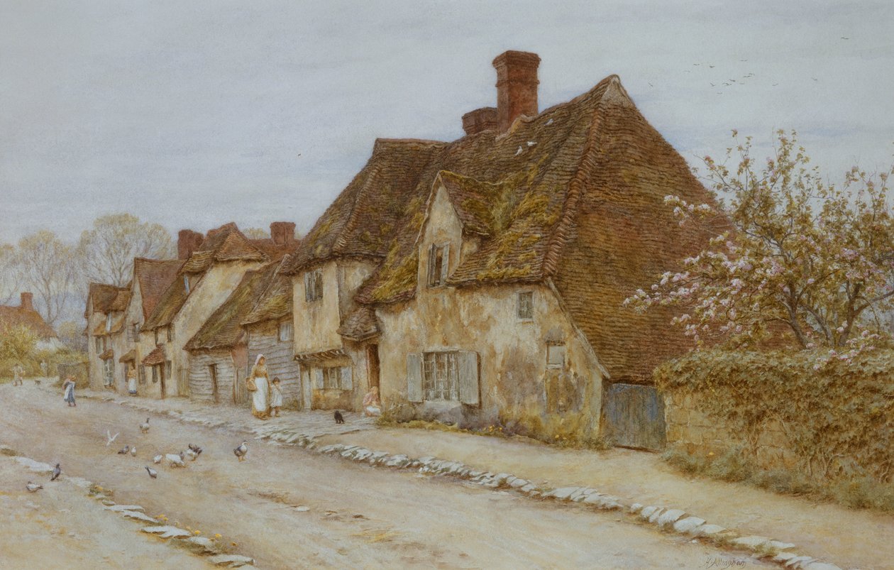 Una strada di villaggio, Kent da Helen Allingham