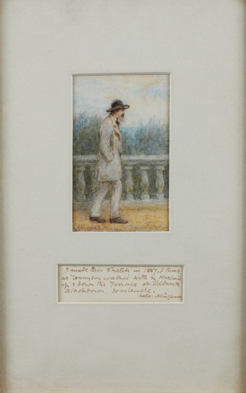 Alfred, Lord Tennyson nel suo giardino da Helen Allingham