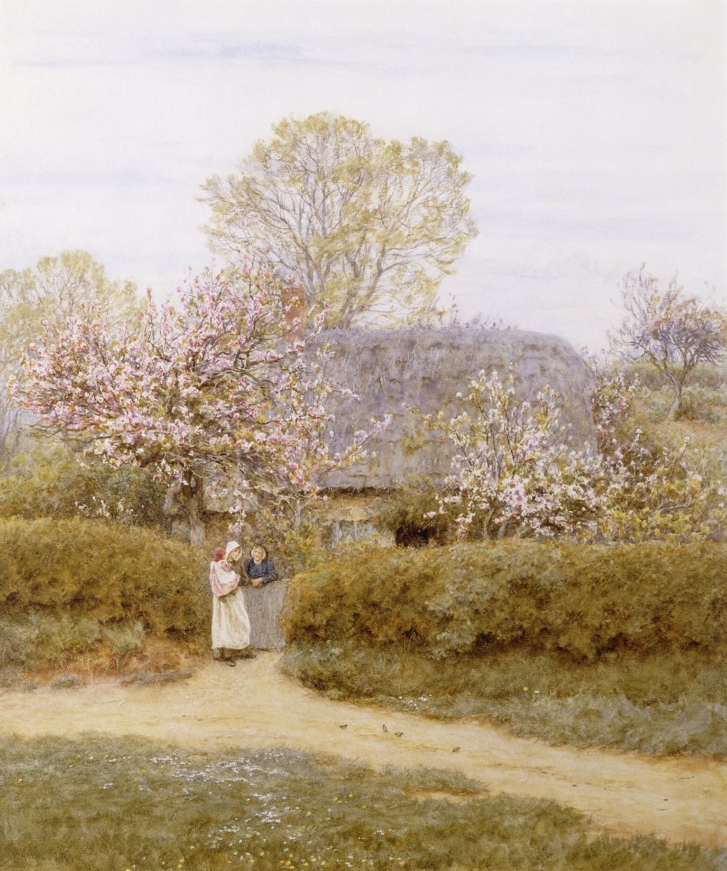 A School Green, Isola di Wight da Helen Allingham
