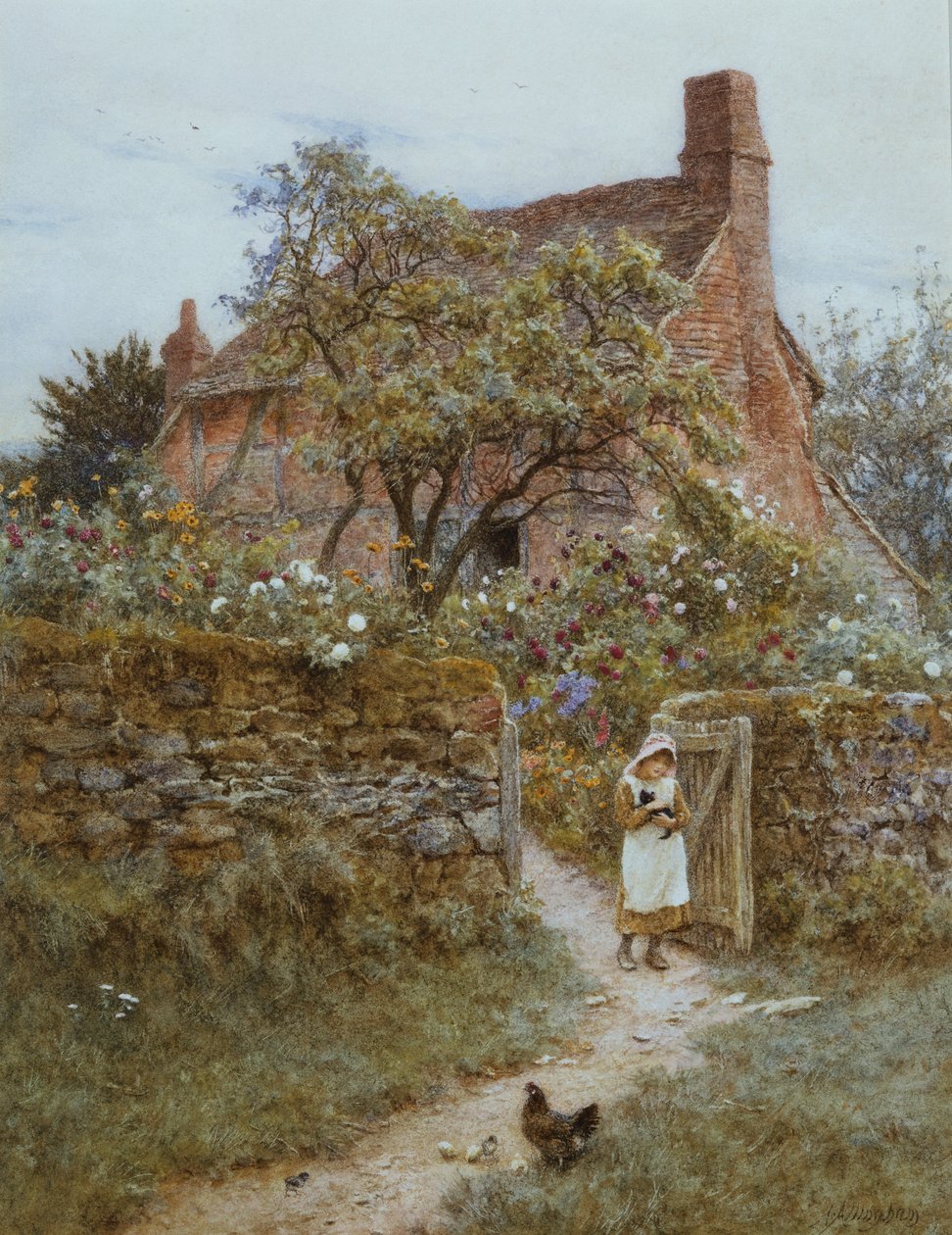 Il gattino nero da Helen Allingham