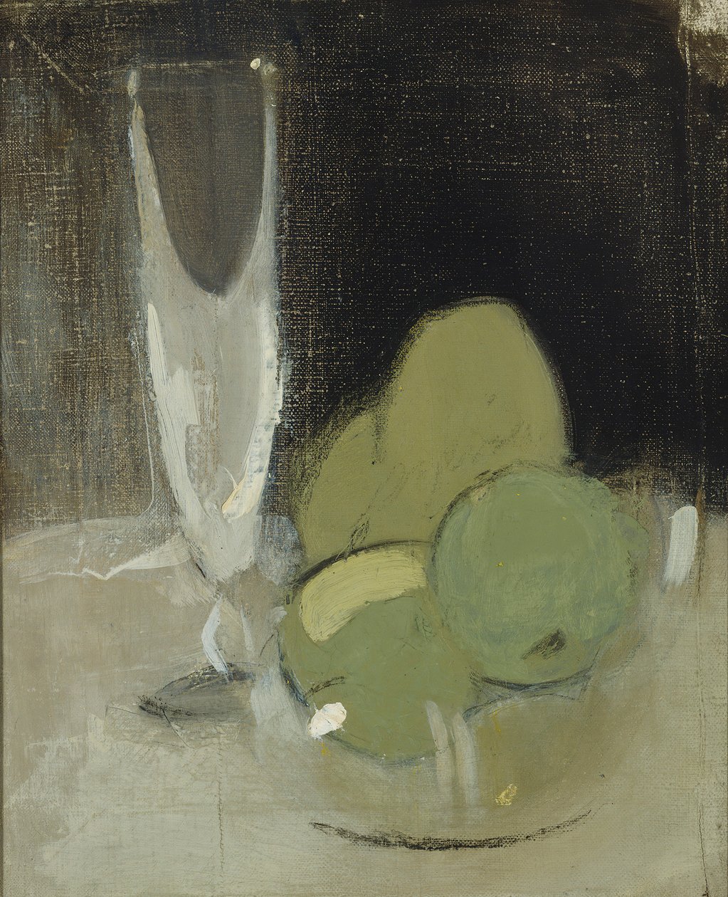 Mele verdi e bicchiere di champagne da Helene Schjerfbeck
