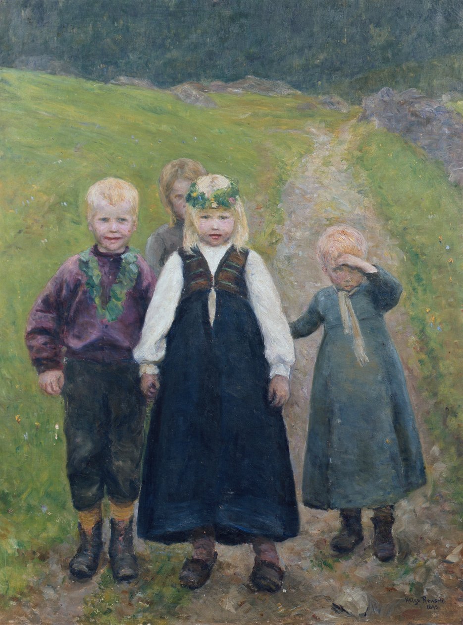 Processione nuziale di bambini piccoli da Helga Ring Reusch