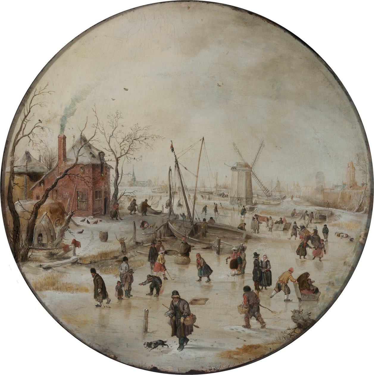 Fiume ghiacciato con pattinatori da Hendrick Avercamp