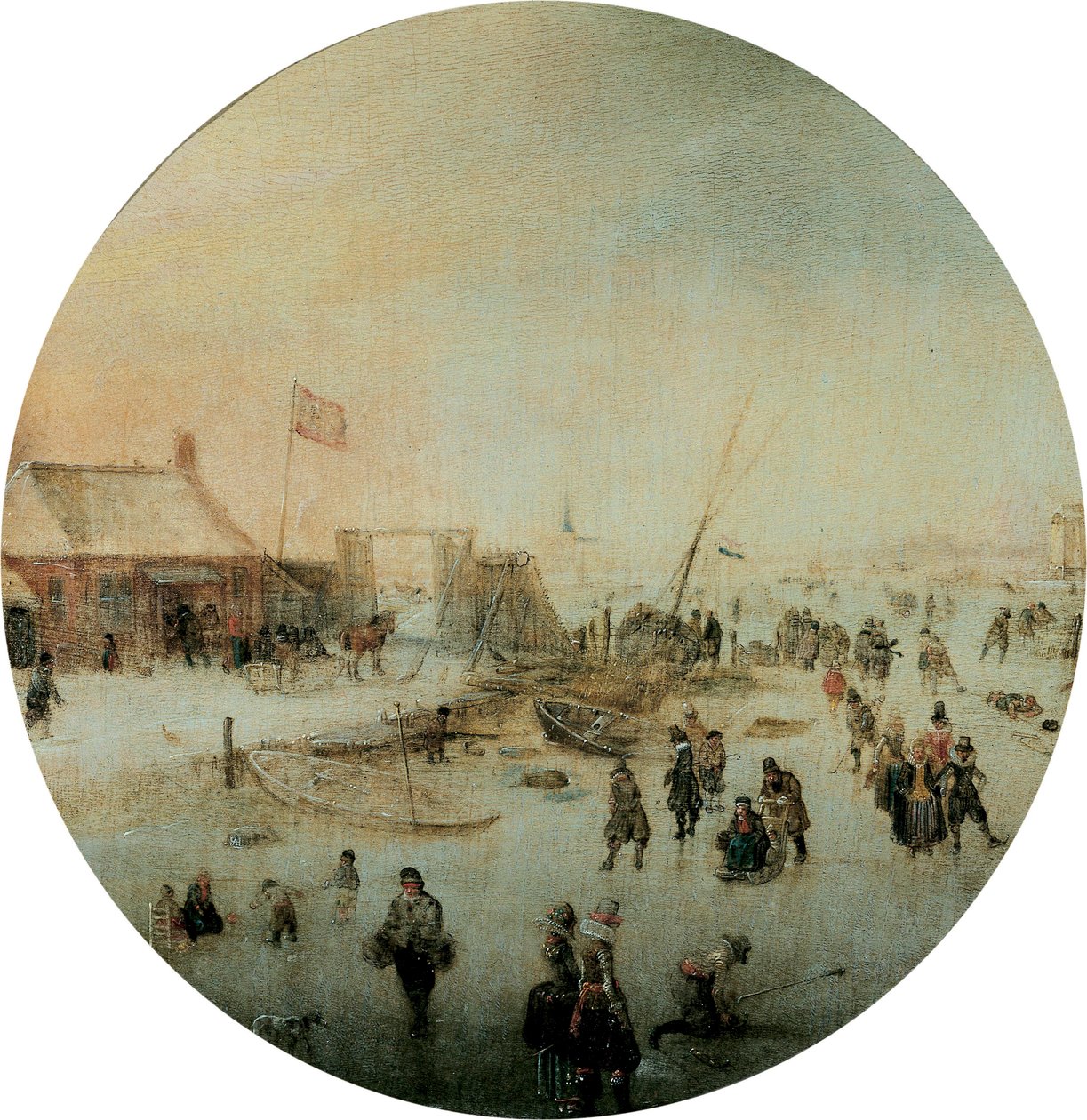 Paesaggio invernale con pattinatori e persone che giocano a kolf da Hendrick Avercamp