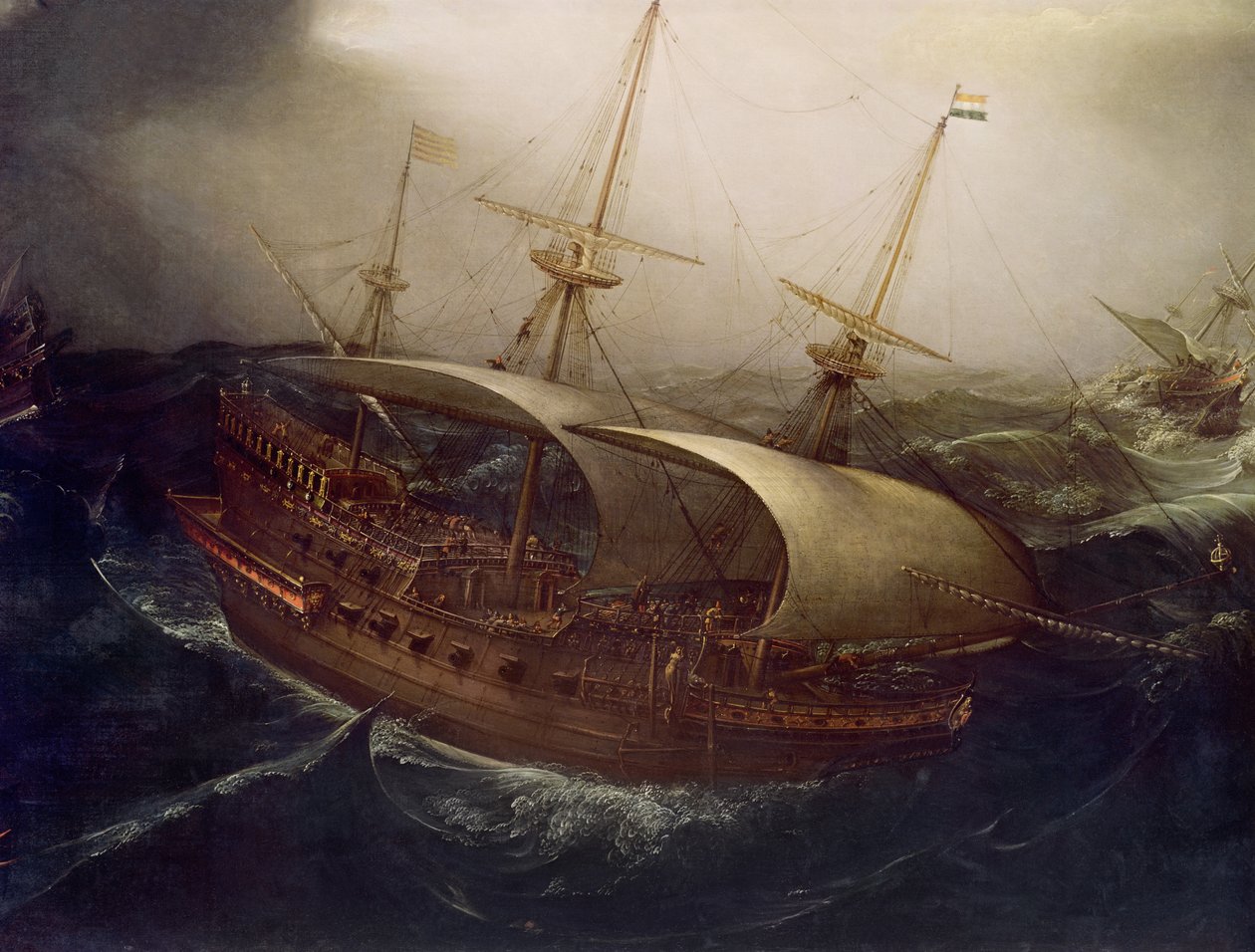 Nave da guerra olandese in una tempesta (dettaglio) da Hendrick Cornelisz. Vroom