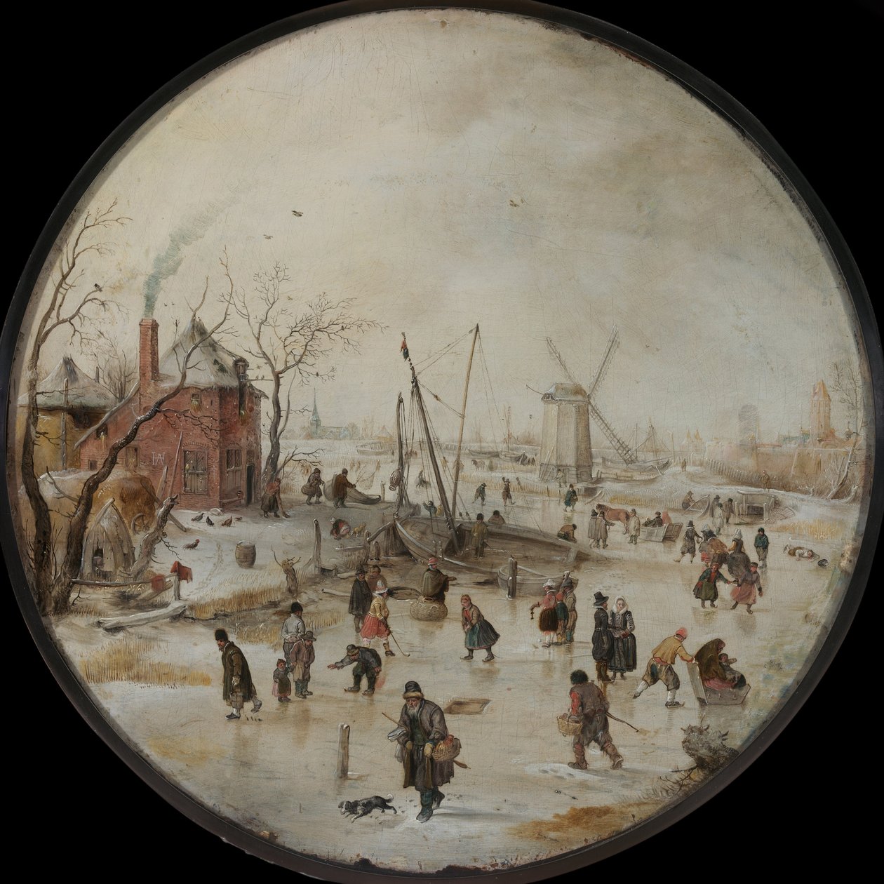 Fiume ghiacciato con pattinatori da Hendrick Avercamp