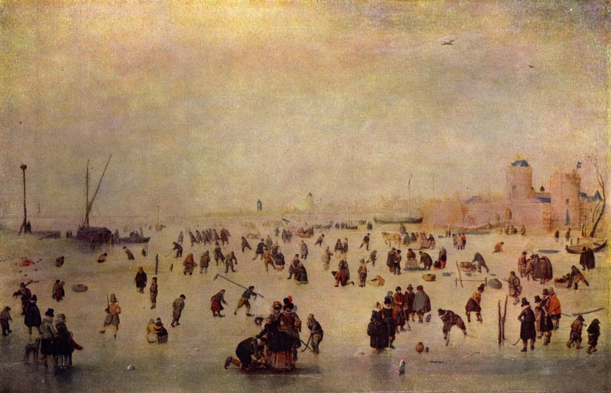 Scena di pattinaggio da Hendrick Avercamp