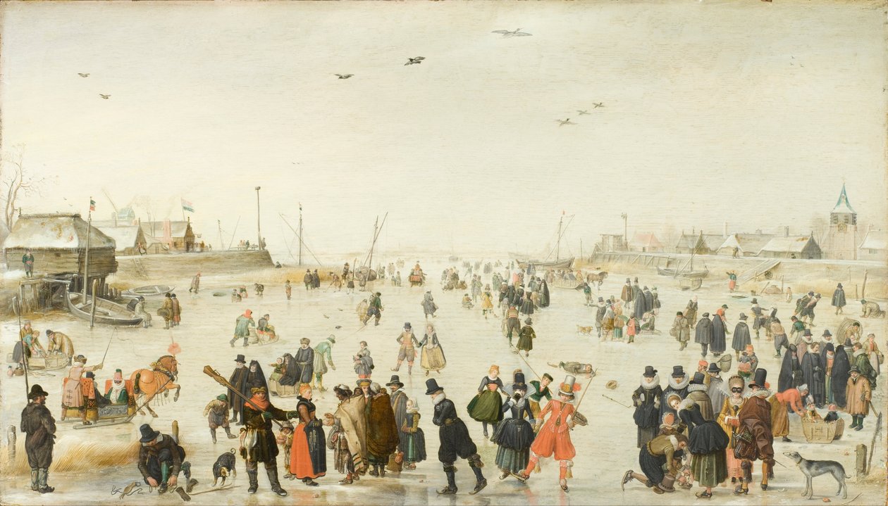 Scena invernale su un canale ghiacciato da Hendrick Avercamp