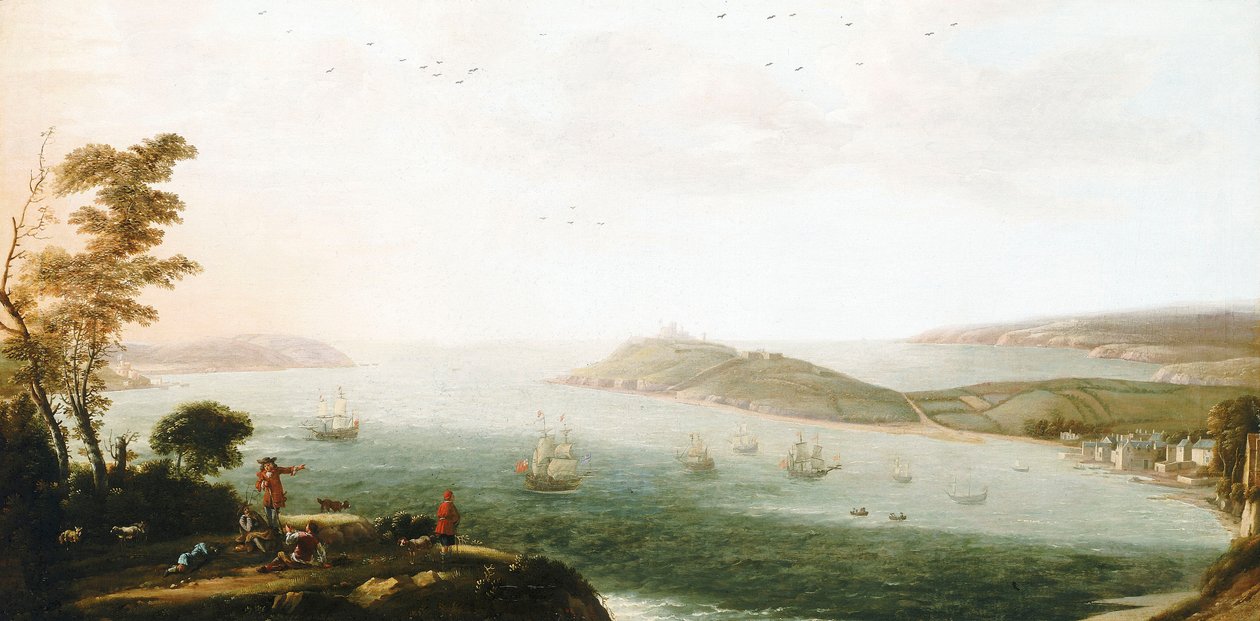 Veduta del porto di Falmouth da Hendrick Danckerts