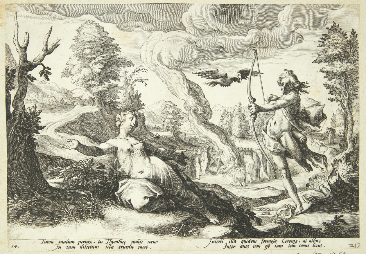 Apollo Uccide Coronide da Hendrick Goltzius