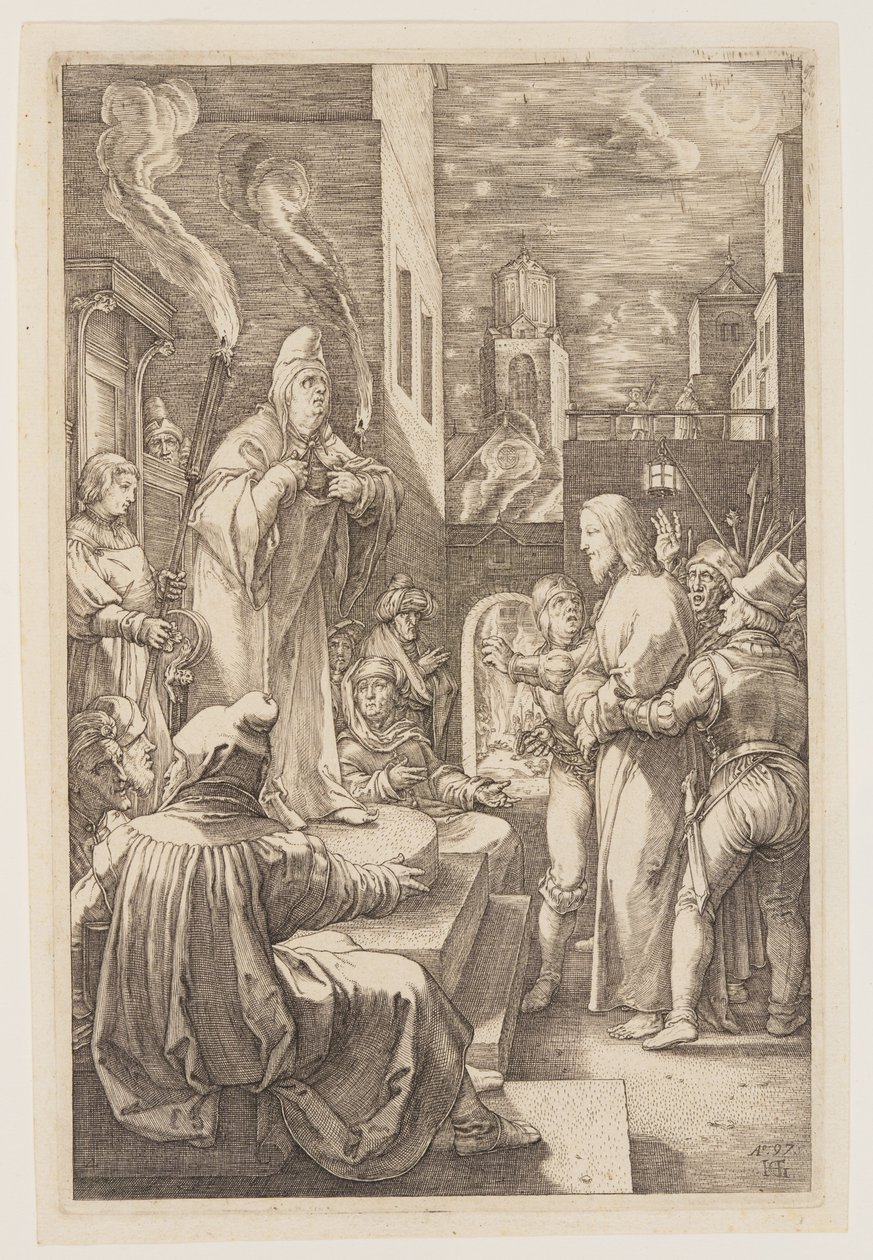 Cristo davanti a Caifa, da La Passione da Hendrick Goltzius