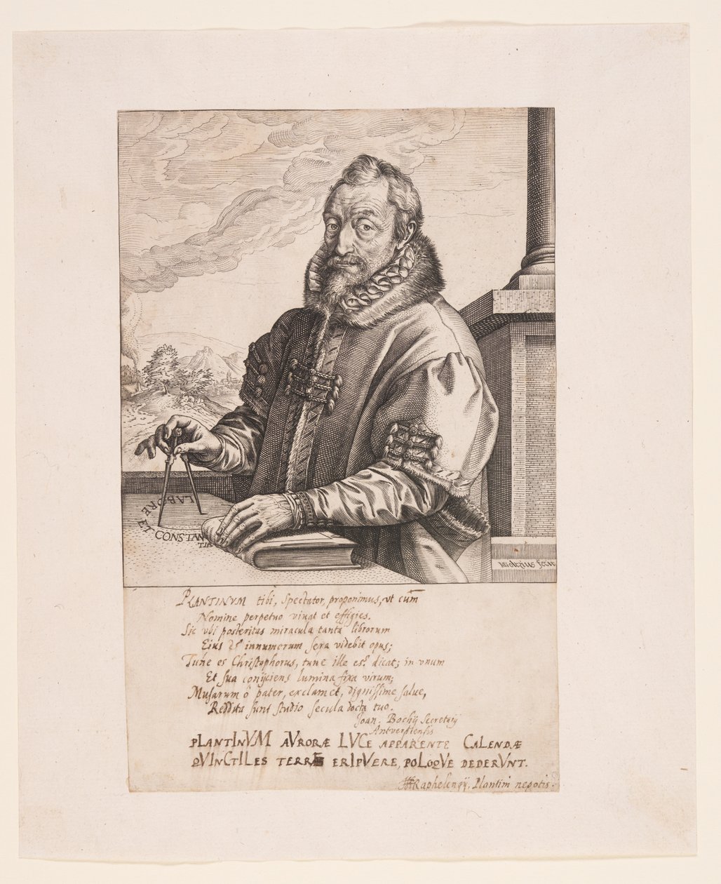 Christopher Plantin, editore ad Anversa da Hendrick Goltzius