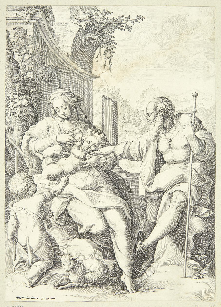 La Sacra Famiglia con il piccolo Giovanni da Hendrick Goltzius