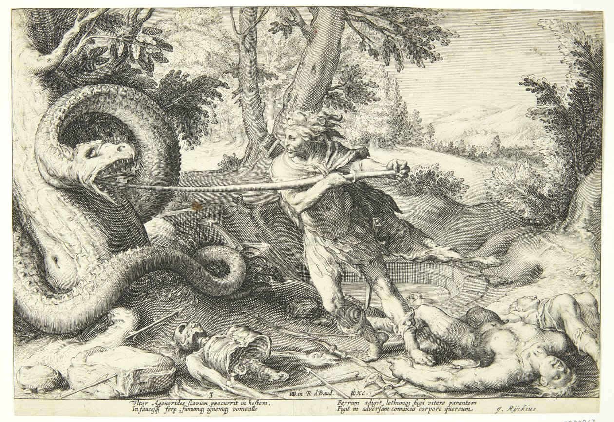 Cadmo uccide il drago da Hendrick Goltzius