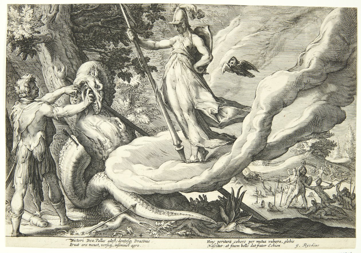 Cadmo semina i denti del drago da Hendrick Goltzius