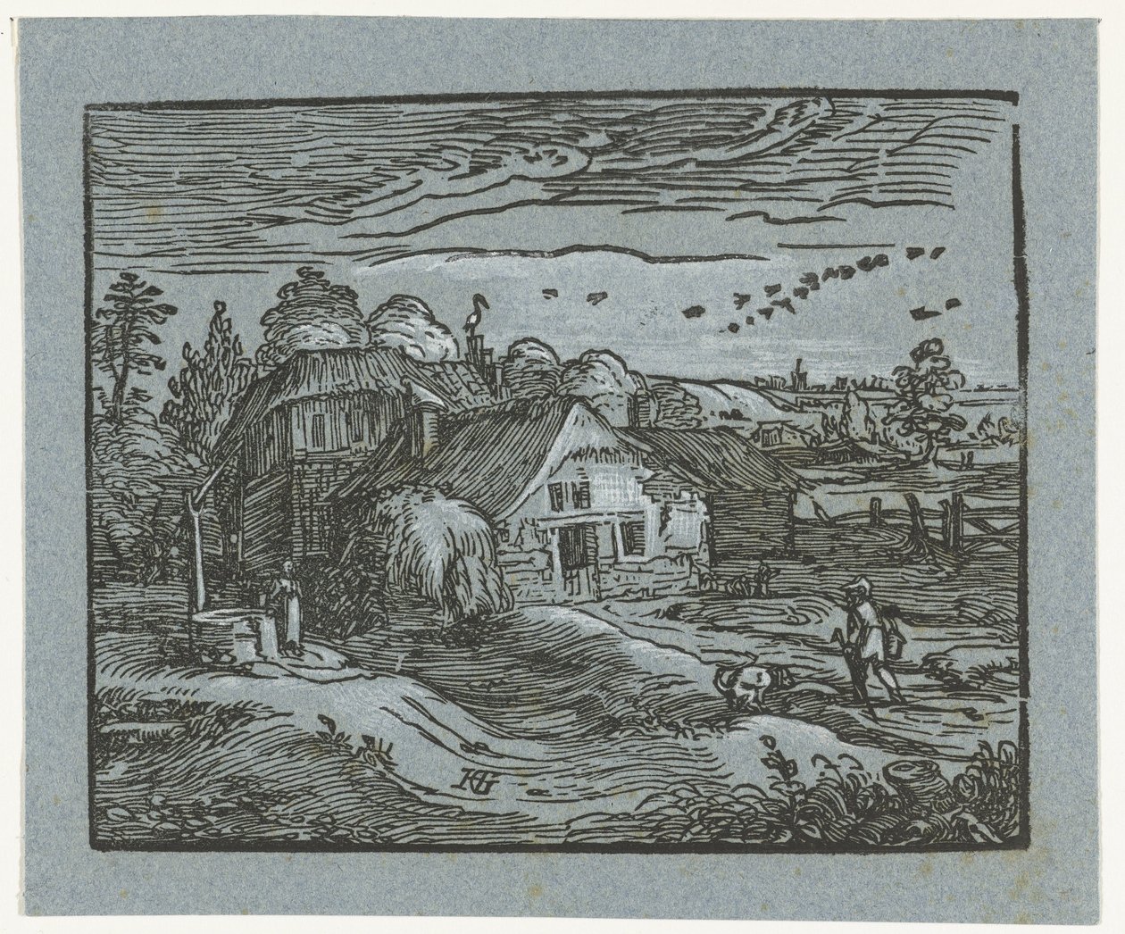 Paesaggio con fattoria (Quattro piccoli paesaggi) da Hendrick Goltzius