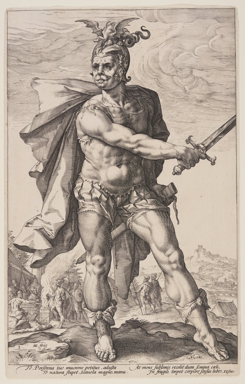 Mucius Scaevola, da Gli eroi romani da Hendrick Goltzius