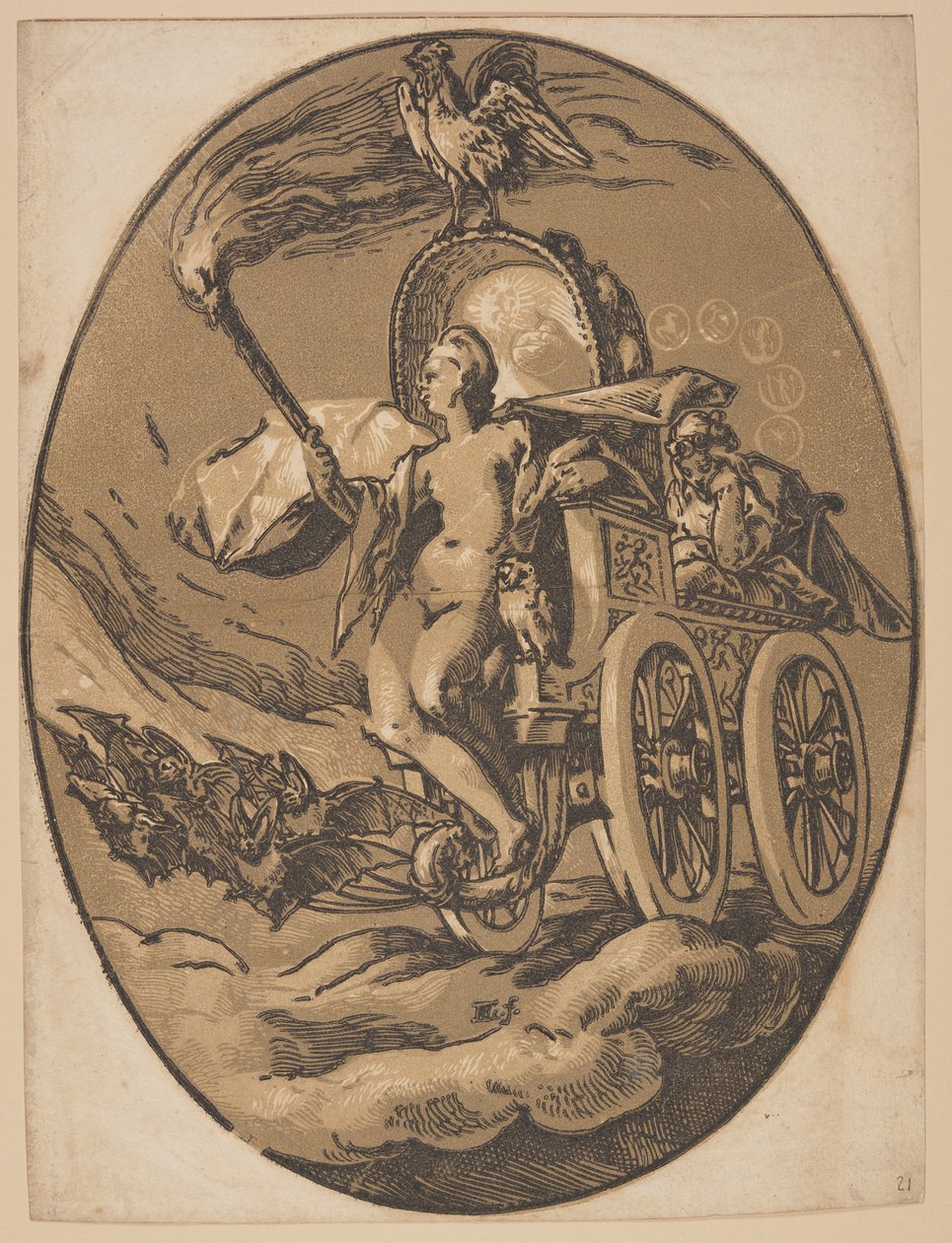 Nox, da Le divinità da Hendrick Goltzius