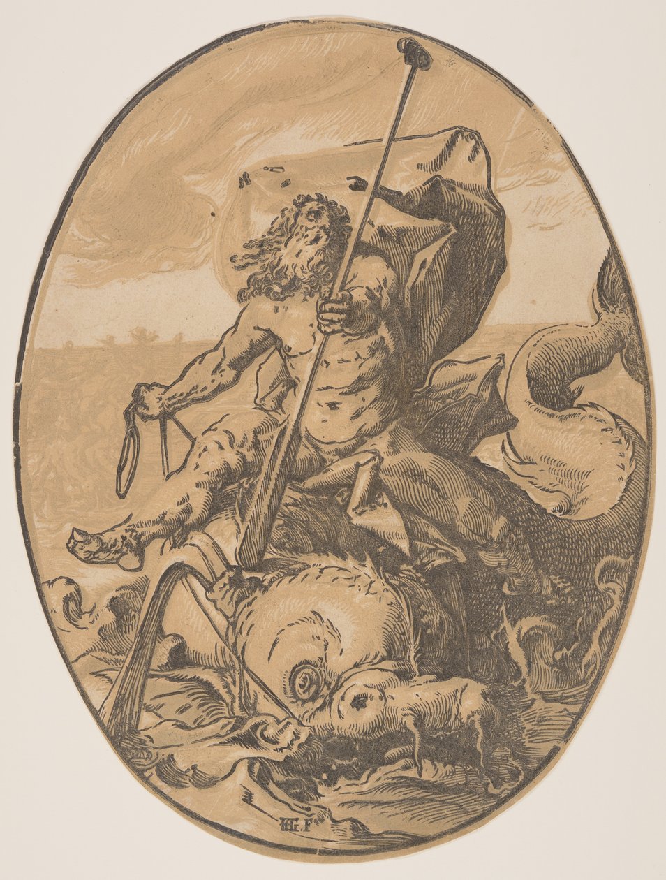 Oceano, da Le divinità da Hendrick Goltzius