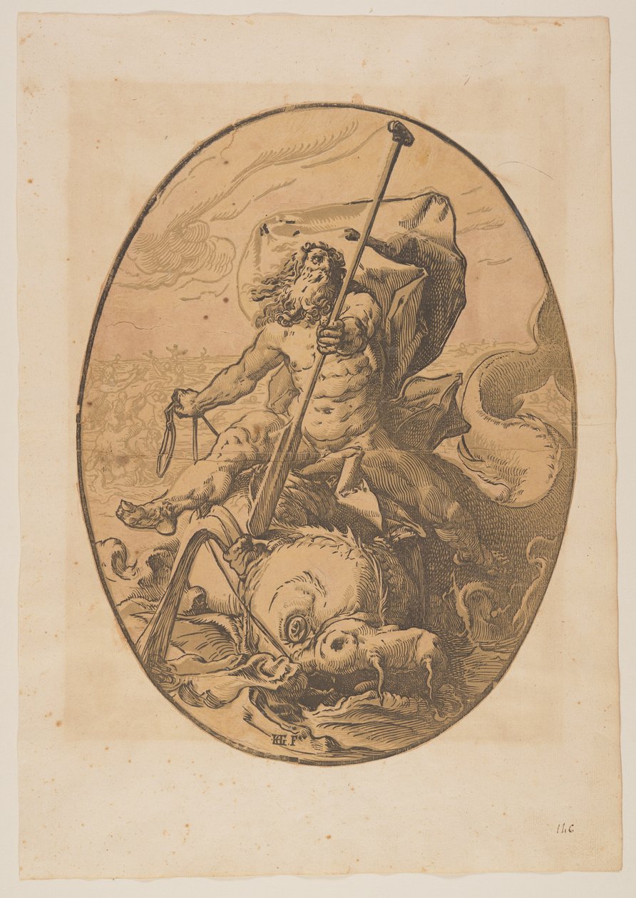 Oceano, da Le divinità da Hendrick Goltzius