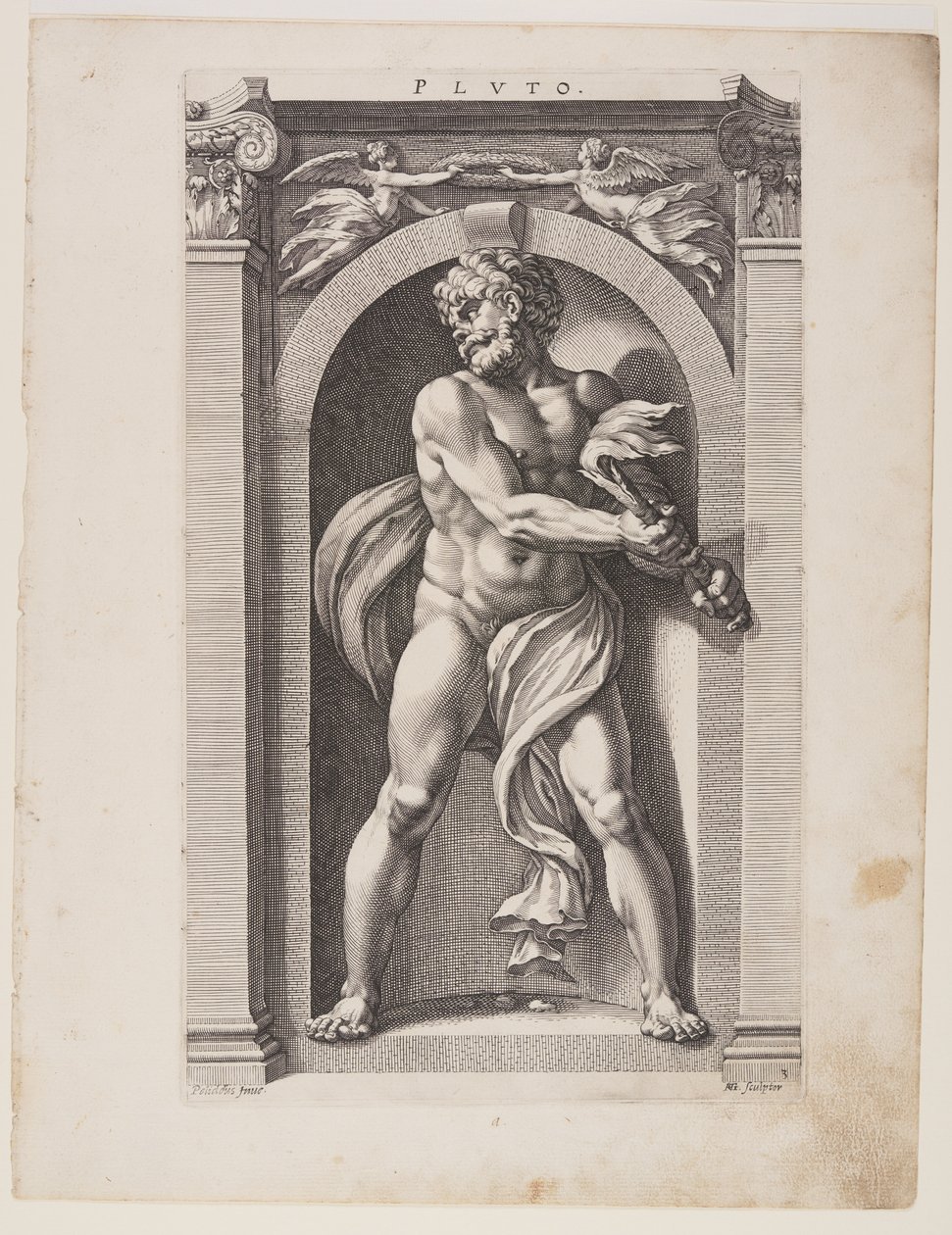 Plutone, da Otto divinità pagane da Hendrick Goltzius