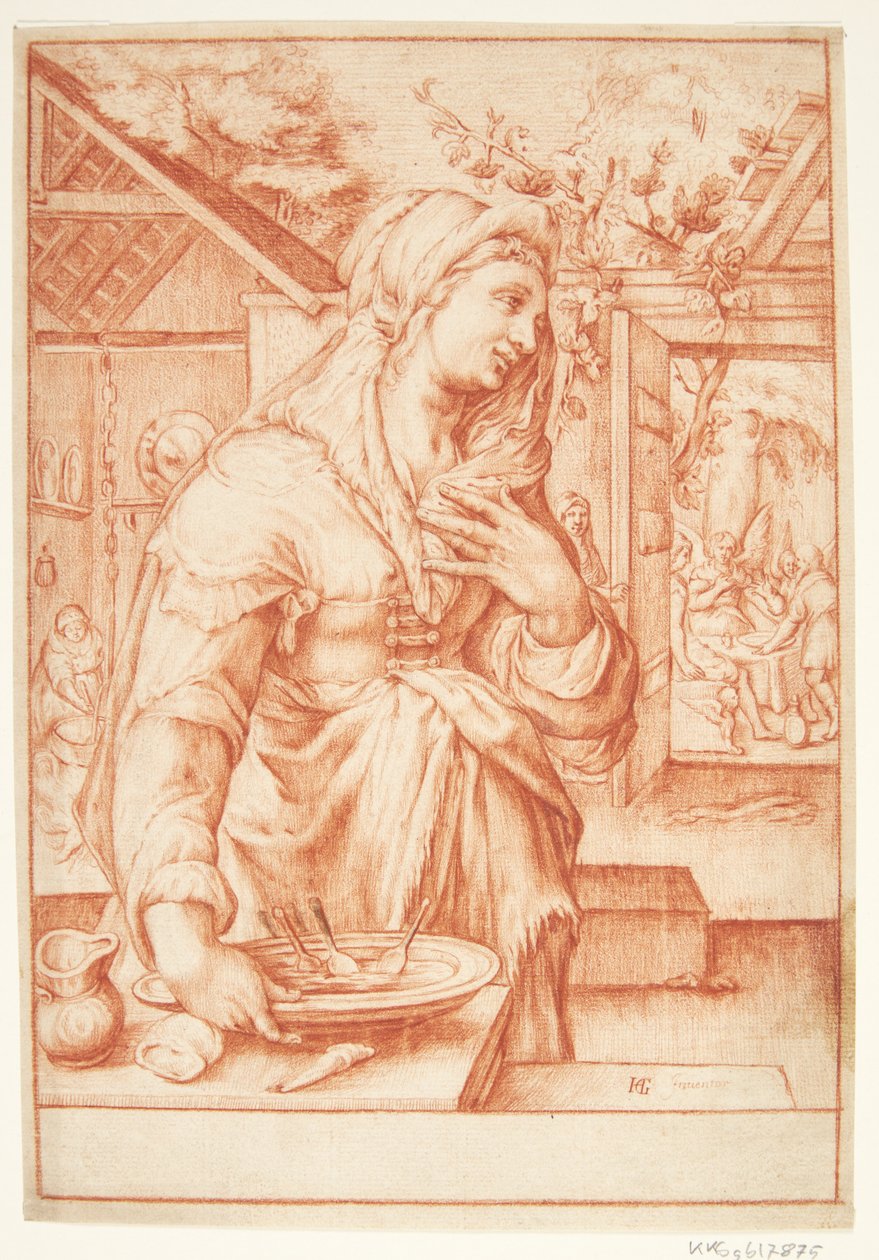 Sarah in cucina da Hendrick Goltzius